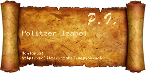 Politzer Izabel névjegykártya